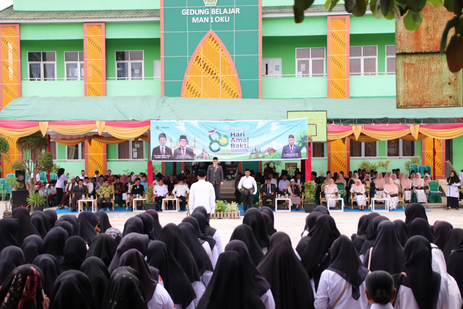 Peringatan HAB ke-80 Kemenag RI, Kemenag OKU Laksanakan Upacara di MAN 1 OKU