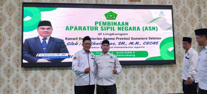 Kepala MAN 1 OKU Ikuti Pembinaan ASN oleh Inspektur Jenderal Kementerian Agama RI