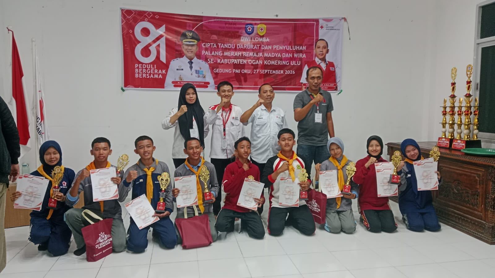 PMR MAN 1 OKU Ikuti Dwi Lomba Cipta Tandu Darurat dan Penyuluhan PMR se-Kabupaten OKU
