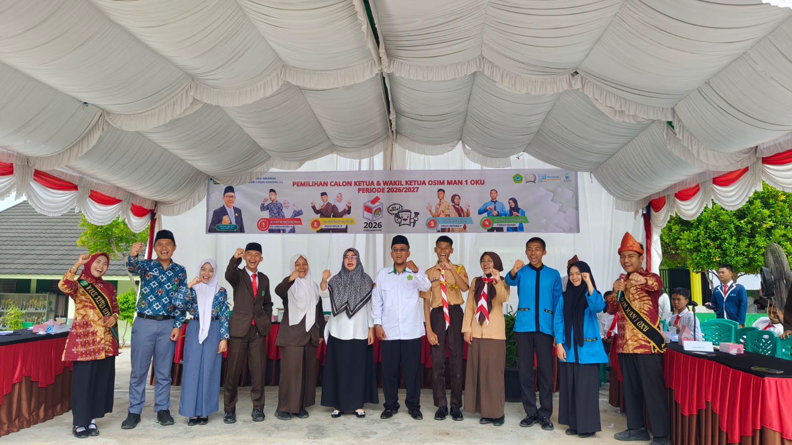 Empat Paslon Ketua dan Wakil Ketua OSIM MAN 1 OKU Paparkan Gagasan dalam Orasi dan Debat